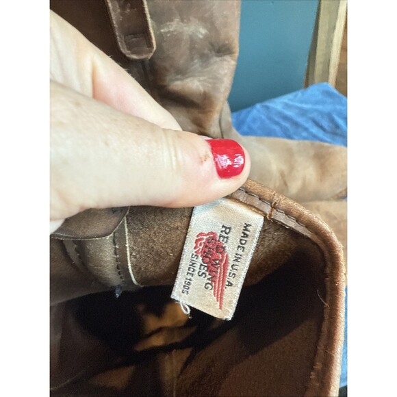 Red Wing 1097 Pecos Leather Work Boots USA Size 8.5D 80's Thrashed Distressed - Picture 3 of 15